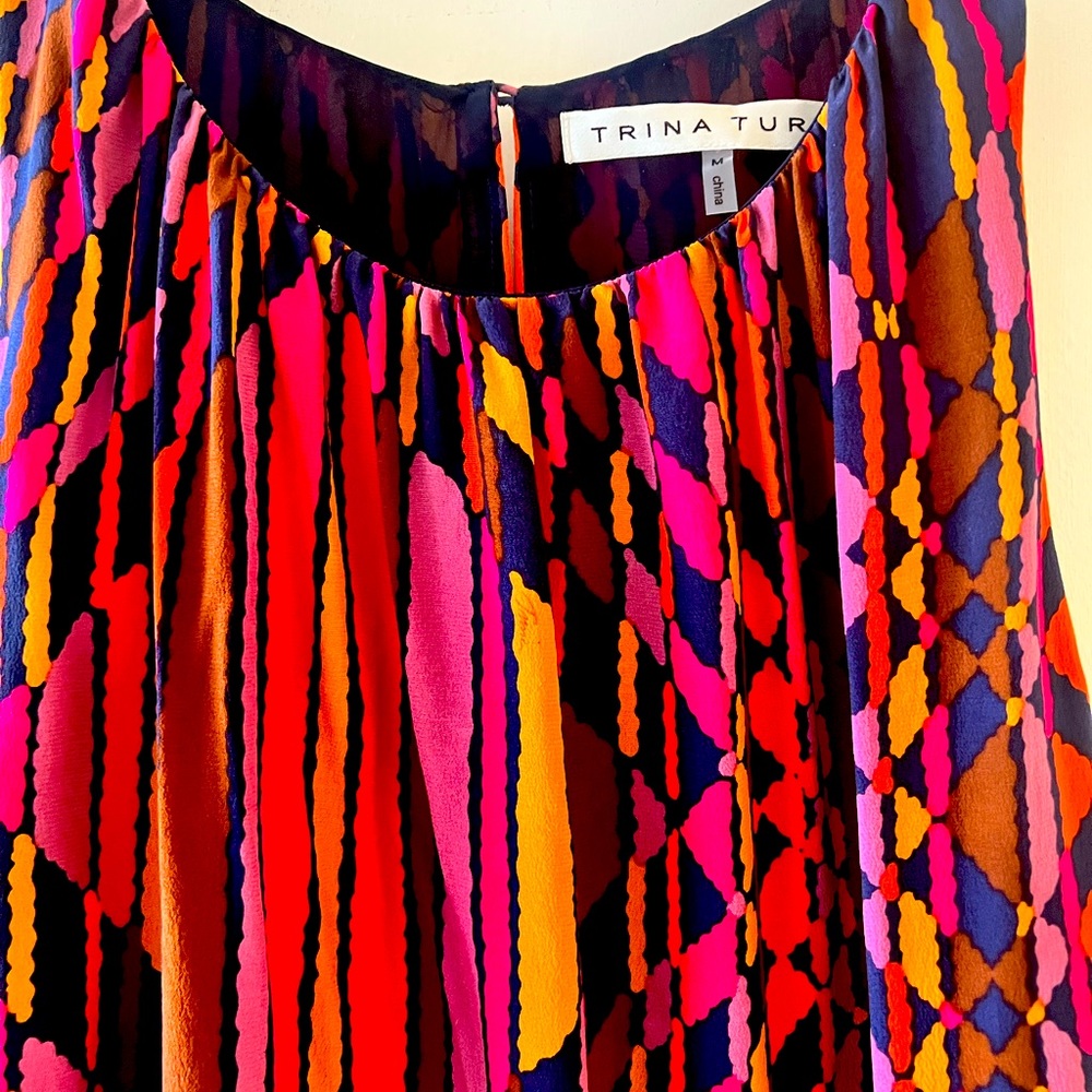 Trina Turk tank blouse size M. Excellent condition!  100% silk lining
